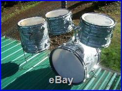 Ludwig 1970's Vintage Blue Sky Pearl 4pc 22, 16, 13, 12 Drum Set