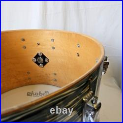 Ludwig 22x14 Blue Oyster 6-ply Kick Drum Blue/Olive Badge 1980s