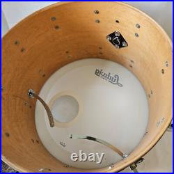 Ludwig 22x14 Blue Oyster 6-ply Kick Drum Blue/Olive Badge 1980s