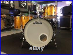 Ludwig 4pc Classic Maple Gold Sparkle Drum Set 22,16,15,13