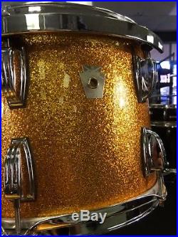 Ludwig 4pc Classic Maple Gold Sparkle Drum Set 22,16,15,13