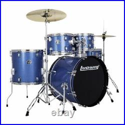 Ludwig Accent 5-Piece Fuse Drum Set 20 Bass (Blue Sparkle)