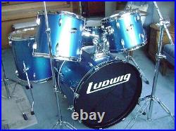 Ludwig Accent 5 Piece blue Drum set