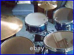 Ludwig Accent 5 Piece blue Drum set
