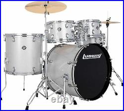 Ludwig Accent 5-piece Complete Drum Set Silver Sparkle