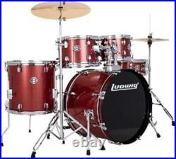 Ludwig Accent 5-piece Complete Drum Set with 22 inch Bass Drum and Wuhan