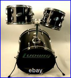 Ludwig Accent Black Combo 12 & 10 Rack Set & 20 Base Drum with Pedal