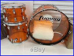 Ludwig Amber Vistalite Complete Drum Set Bonham Zeppelin Paiste Cymbals