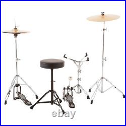 Ludwig Backbeat Complete 5-Piece Drum Set withHardware, Cymbals Metallic Silver Sp