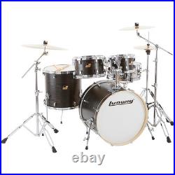 Ludwig Backbeat Elite 5Piece Complete Drum Set 22 Bass Midnight Grain LN