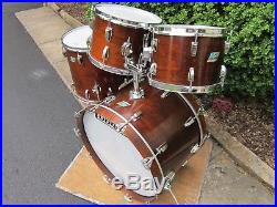 Ludwig Big Beat 4 Pcs Drum Set Mahogany Thermo Gloss Blue & Olive Vintage 1972