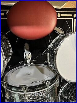 Ludwig Black Oyster Pearl Drum Set, Ringo Starr-clone, rewrapped