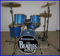 Ludwig Blue Sparkle 5-piece Drum Set with Hardware & Wuhan 457 Cymbals Set Ludwig Blue Sparkle 5-piece Drum Set with Hardware & Wuhan 457 Cymbals Set