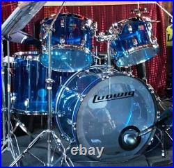 Ludwig Blue Vistalite Drums (13/14/14s/16/24)