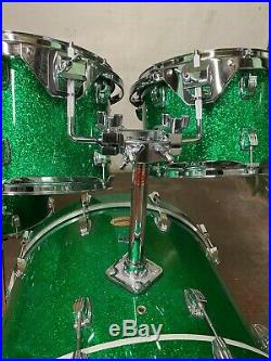 Ludwig Centennial Maple 4pc Drum Set Green Sparkle Lacquer 22, 12, 13, 16