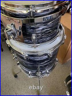 Ludwig Classic Maple 3-Pc Downbeat 12,14,20 1999 Black Oyster Pearl Drum Set