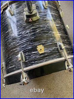 Ludwig Classic Maple 3-Pc Downbeat 12,14,20 1999 Black Oyster Pearl Drum Set