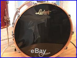 Ludwig Classic Maple 3 Piece Drum Set, Orange Glass Glitter