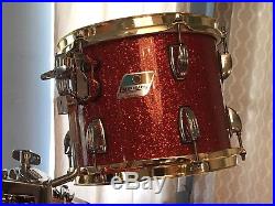 Ludwig Classic Maple 3 Piece Drum Set, Orange Glass Glitter