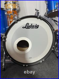 Ludwig Classic Maple 3pc 20/10/14 7-ply Blue Sparkle Drum Set Ludwig Classic Maple 3pc 20/10/14 7-ply Blue Sparkle Drum Set