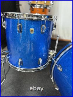 Ludwig Classic Maple 3pc 20/10/14 7-ply Blue Sparkle Drum Set Ludwig Classic Maple 3pc 20/10/14 7-ply Blue Sparkle Drum Set