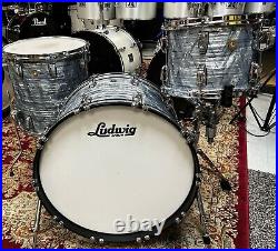 Ludwig Classic Maple 3pc Sky Blue Pearl Drum Set Fab Outfit 22,16,13