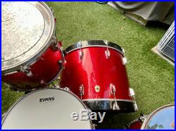 Ludwig Classic Maple 4-Piece Drum Set-Red Sparkle 14,14, 18, & 24 Bonham Sizes