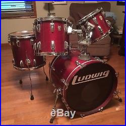 Ludwig Classic Maple 4 Piece Mahogany Drum Set 1993 Made In USA