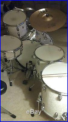 Ludwig Classic Maple 4pc drum set/White Marine Pearl two floor toms. Buddy Rich