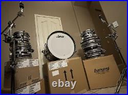 Ludwig Classic Maple 9 Piece Drum Kit Black Digital Sparkle Excellent Condition