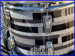 Ludwig Classic Maple 9 Piece Drum Kit Black Digital Sparkle Excellent Condition