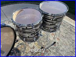 Ludwig Classic Maple 9 Piece Drum Kit Black Digital Sparkle Excellent Condition