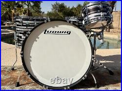 Ludwig Classic Maple 9 Piece Drum Kit Black Digital Sparkle Excellent Condition