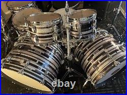 Ludwig Classic Maple 9 Piece Drum Kit Black Digital Sparkle Excellent Condition