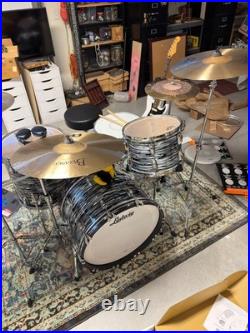 Ludwig Classic Maple Fab 3 Kit (EXCELLENT CONDITION) Black Oyster (with snare)