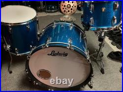 Ludwig Classic Maple Fab 3-piece Shell Pack Blue Sparkle