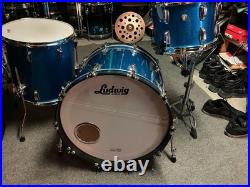 Ludwig Classic Maple Fab 3-piece Shell Pack Blue Sparkle