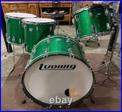 Ludwig Classic Maple Green Sparkle 4 Piece Drum Set 26/14/16/18