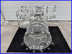 Ludwig Clear Vistalite Drum set 1978 Blue Olive 4 pc