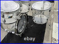 Ludwig Clear Vistalite Drum set 1978 Blue Olive 4 pc