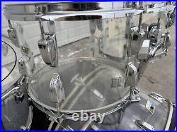 Ludwig Clear Vistalite Drum set 1978 Blue Olive 4 pc