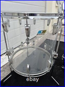 Ludwig Clear Vistalite Drum set 1978 Blue Olive 4 pc