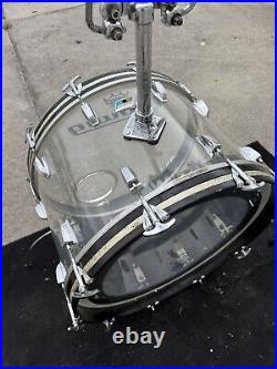 Ludwig Clear Vistalite Drum set 1978 Blue Olive 4 pc