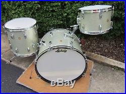 Ludwig Down Beat Drum Set 20 12 14 Keystone Silver Sparkle Vintage Nov 23 1965