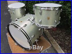 Ludwig Down Beat Drum Set 20 12 14 Keystone Silver Sparkle Vintage Nov 23 1965