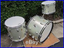 Ludwig Down Beat Drum Set 20 12 14 Keystone Silver Sparkle Vintage Nov 23 1965