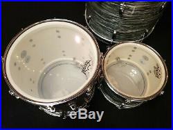 Ludwig Downbeat 1965 Blue Oyster Pearl drum set 12 14 20 vintage w cases