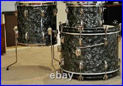 Ludwig Downbeat Drum Set 1964 Black Diamond Pearl Showroom Condition