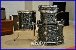 Ludwig Downbeat Drum Set 1964 Black Diamond Pearl Showroom Condition