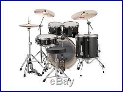 Ludwig Element Evolution 7 Piece Double Bass Drum Set-Zildjian ZBT Cymbals-Black